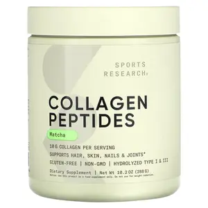 Sports Research Collagen Peptides, Matcha, 10.2 oz (288 g)