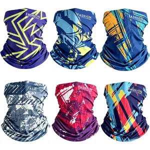 6-Pack Printed Neck Gaiter Face Covers – Cooling UV Protection Headwear for Sports & Outdoor Activities