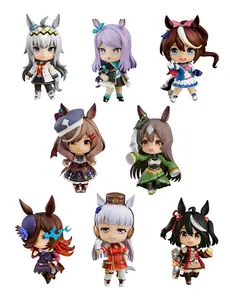 10cm Umamusume Mini Figure Set Cute Anime Girl Statues with Base Chibi Q Version PVC Action Figure Desktop Collectible Toy TikTok Trending Anime Figure Kawaii Model Gift for Fans Collectors Desk Decor