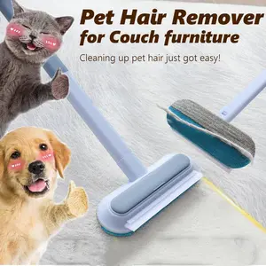 [BUY 1 GET 1 FREE]Pet Hair Removal Tool,Cat/Dog Hair Remover with Extra long Handle,Cat Lint Squeegee for Furniture,Carpet,Clothes, Bedding,Car,WindowVelvet Bloom15