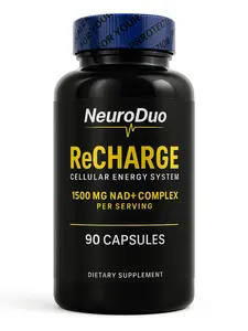 NeuroDuo Recharge - 1500mg NAD+ Complex with Resveratrol 90 Capsules for Cellular Energy Support & Healthy Aging