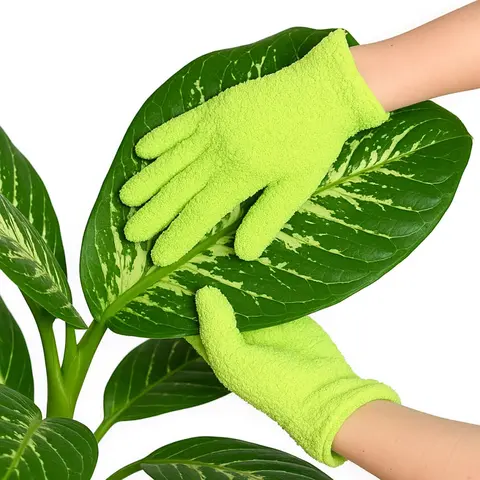 2-Piece Microfiber Dusting Gloves, Gardening Gloves, Indoor Plant Care, Ultra-Soft Leaf Cleaning Tool, Washable & Reusable, Protect Plants From Hidden Hazards