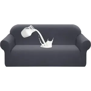 Water Repellent Sofa Cover High Stretch Couch Slipcover Super Soft Fabric Couch Cover (Gray, Large)