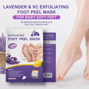 Foot Peel Mask, 2 Pack Lavender Foot Mask for Peeling Off Calluses, Soft Smooth Touch Natural Exfoliator for Dry Dead Skin, Callus, Repair Rough Heels (Lavenders)