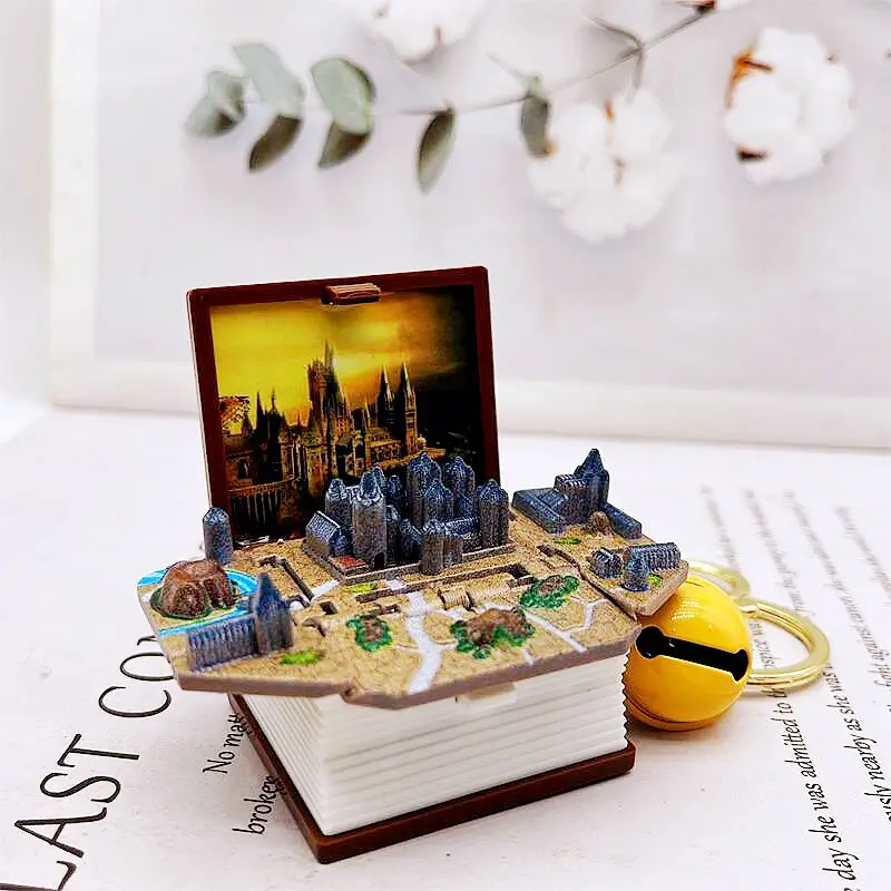 Storypop Keychain, Story Pop Up Keychain, Mini 3d Pop Up Book Folding Keychain, 3d Scene Bookish Keychain Gift