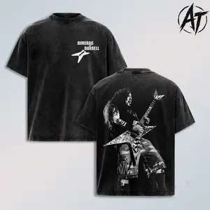 Vintage Dimebag Darrell Abbott Pantera 3.03 Washed Graphic T-Shirt – Heavy Metal Band Y2K Streetwear Tee, Retro Thrash Rock Concert Merch, Oversized Heavyweight Cotton Double Sided Unisex Shirt, Goth Grunge Music Fan Gift for Men Women