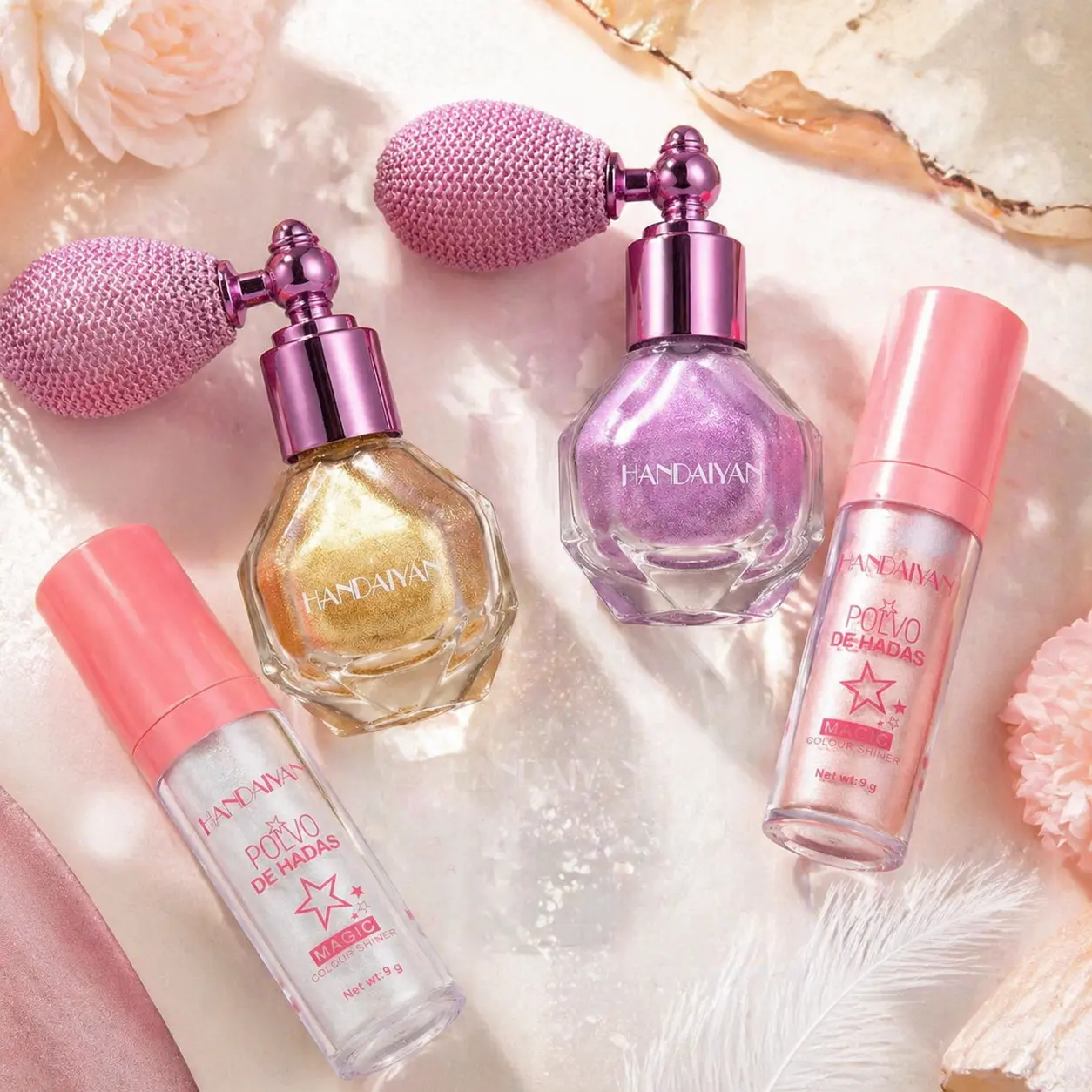 Body Glitter Spray & Stick Set – Holographic Shimmer Highlighter Powder for Face, Body & Hair | Waterproof Transfer-Proof Long-Lasting Buildable Sparkle Glow | Y2K Glass Skin Coquette Ethereal | Pride Rave Festival Halloween Party Daily Women