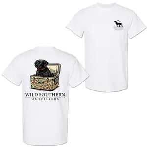 Wild Southern Outfitters Puppy T-Shirt - Cute Black Lab In Camo Cooler Graphic, Hunting Dog Lover Shirt, Casual Everyday Wear Classic Menswear