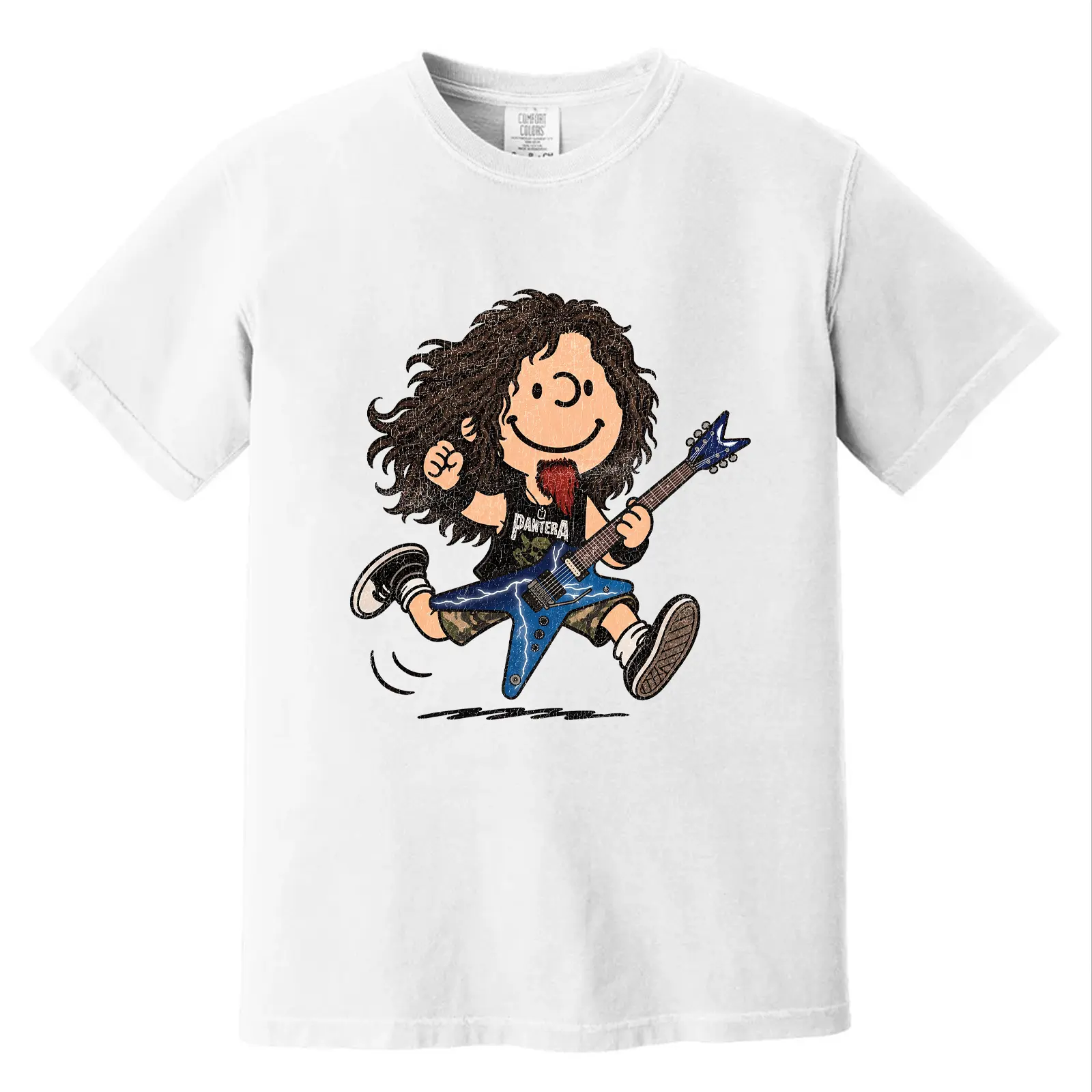 Dimebag Darrel Comfort Color Graphic Printed Tee Ring-Spun Cotton Soft-Washed T-Shirt Trendy Tops Perfect Gift