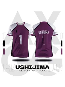 2026 Bandai Shiratorizawa Volleyball Team Jersey Ushijima No.1 Cosplay Costume Haikyu!! T-Shirts Summer