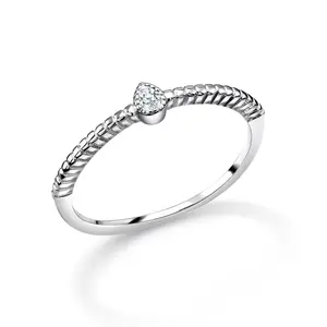 925 Sterling Silver Teardrop Cz Stacking Ring, Teardrop Stacking Ring, Teardrop Cz Ring, Teardrop Classic Stacking Ring, Hypoallergenic Ring