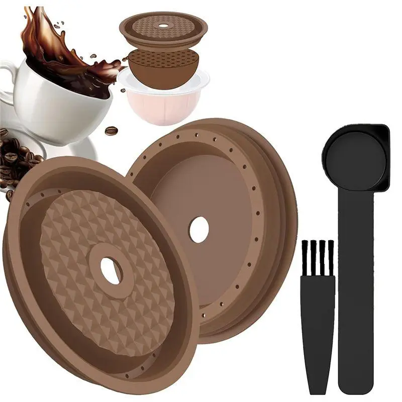 2 Pieces Reusable Coffee Capsule Lids for Nespresso, Refillable Vertuo Coffee Capsules with Aluminum Foil