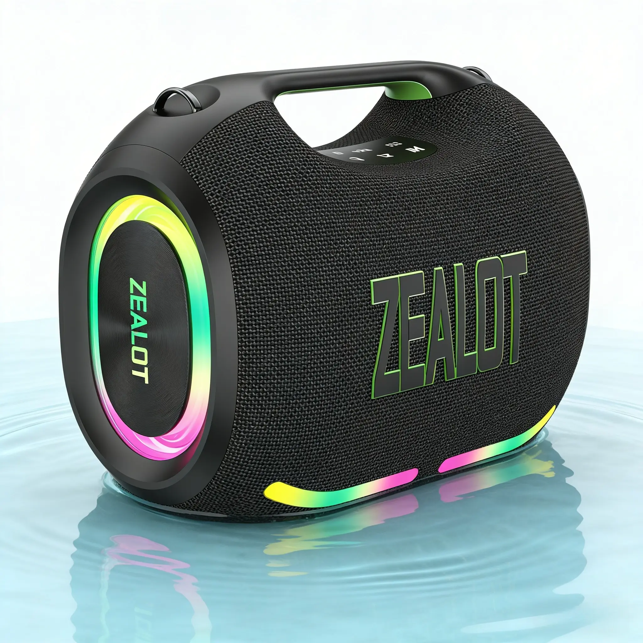 ZEALOT 120W Portable Bluetooth Speaker, IPX7 Waterproof HIFI Stereo, Deep Bass, 24000mAh Long Battery Life, RGB Lights, Dual Carry Modes, DSP EQ/PD Fast Charge/Power Bank/BT5.4, Ideal Beach Speaker.