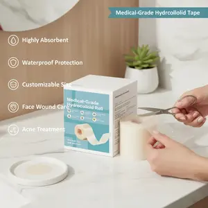 Hydrocolloid Bandage Roll tape face, Highly Absorbent Hydrocolloid Dressings for face/Wound Care, Burn, Blister, Pimple Patches for Acne Care, Waterproof & Cut to Size (5cm*150cm)