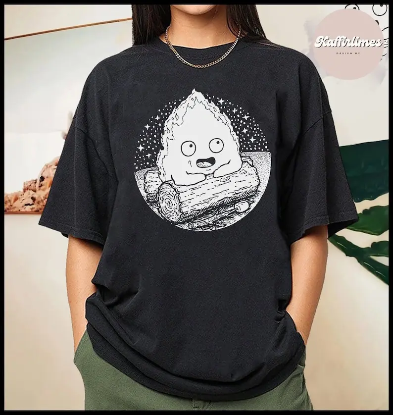 Calcifer T-Shirt, Howl's Moving Castle, Howl and Sophie T-Shirt, Ghibli Shirt, Hayao Miyazaki, Studio Ghibli Gift, Howl's Moving Castle Film