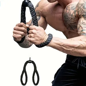 Single Pack Nylon Triceps Training Rope Straight Arm High Position Push Down Strength Trainer Arm Muscle Shaping Fitness Equipment Professional Grip Pull Rope Home Gym Power Accessories