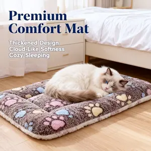 Thick Soft Cozy Pet Mat, Flannel Material, All-Season Use Dog Bed Cat Bed Floor Pad, Suitable for Small Dogs and Cats, Fits Dog Cage Window Sill