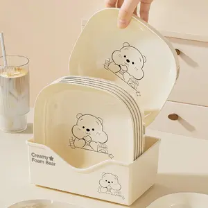 Tapioca Bear Storage Tray, Cute Cartoon Design Organizer Plate, Perfect for Snacks & Desserts, Ideal Gift for Kids & Adults