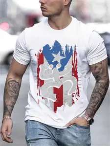 Men'S Puerto Rican Flag & Coquí Frog Graphic T-Shirt - Breathable Crew Neck Tee with Slight Stretch, Regular Fit Casual Short Sleeve, Puerto Rican Pride Design with Spanish Text & Flag Colors, All-Season Comfort for Casual Attire & Cultural Apparel