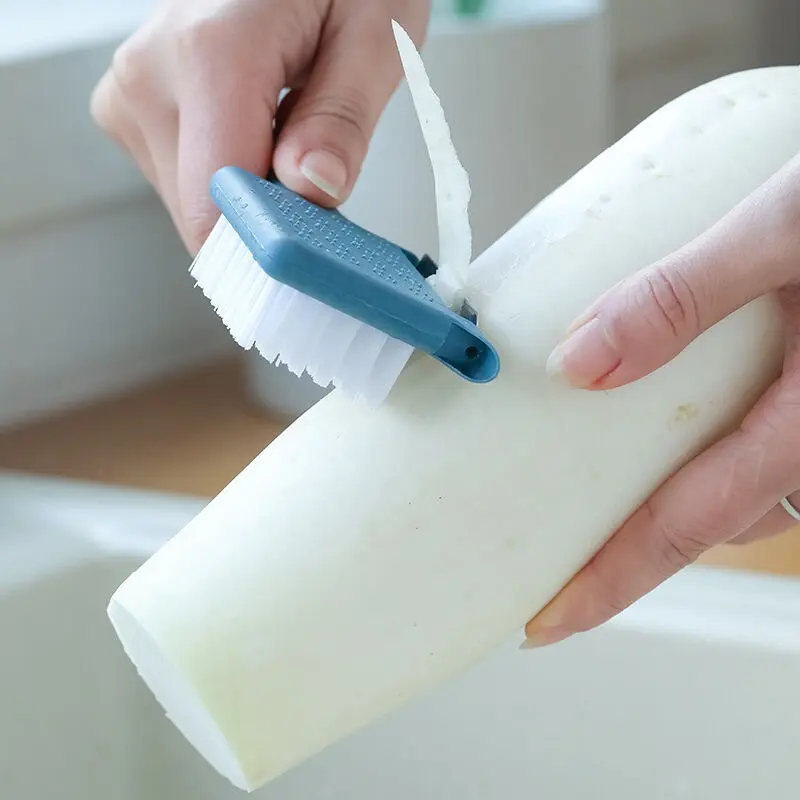 1PC Plastics Multi Functional Fruit Peeler With Brush Kitchen Hanging Vegetable Cleaning Brush Fruit Peeler Apple Peeler