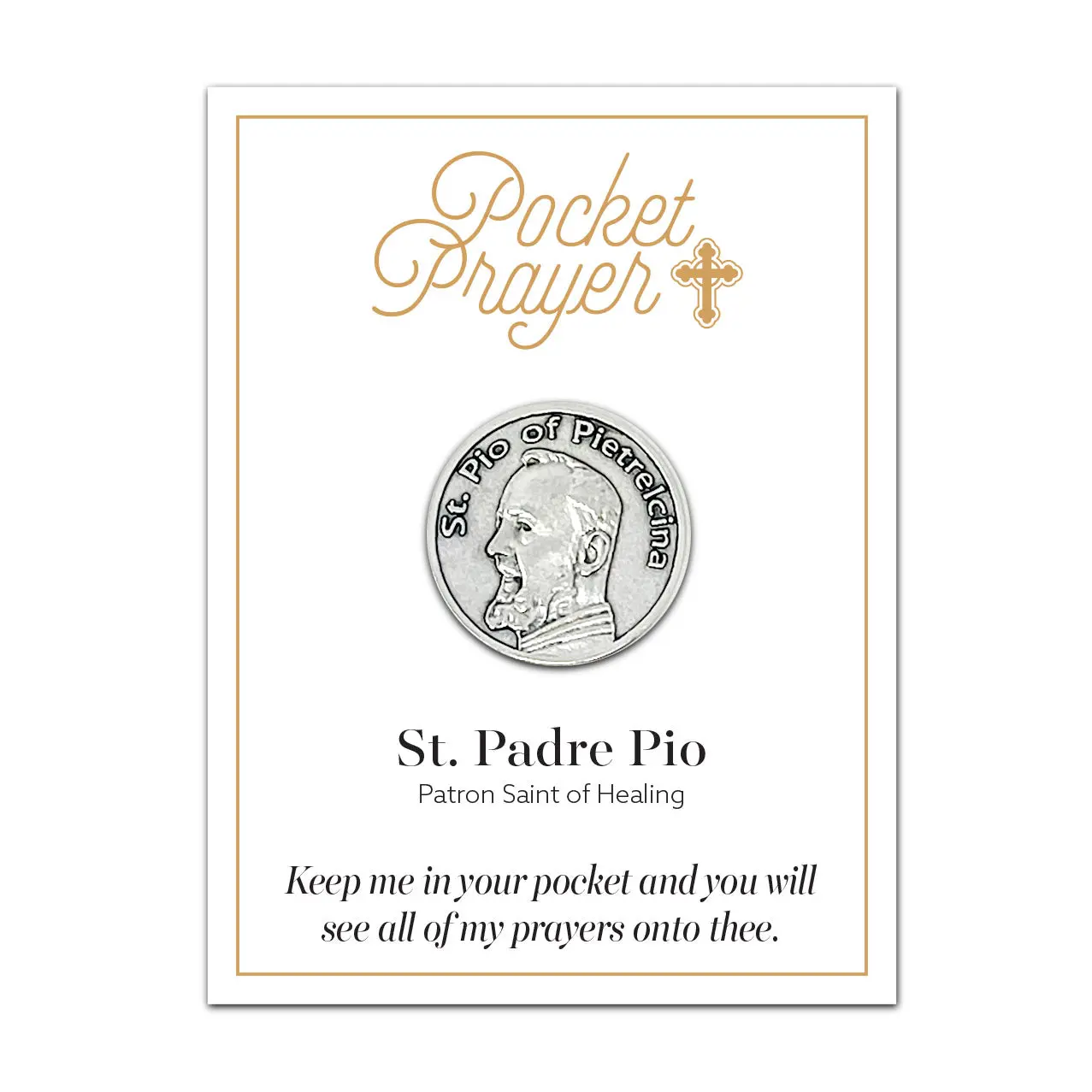 Padre Pio Religious-Themed Pocket Prayer Coin, Home Decor, Spiritual Ornament, Religious-Themed Religious Decorations