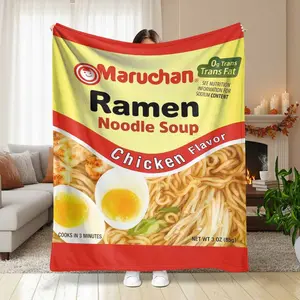 Instant Ramen Noodle Soup Flannel Blanket Delicious Chicken Flavor Print UltraSoft Lightweight Plush Cozy Bed Throw Living Room Sofa Dorm Bedding Camping Trip summerwins, Summervibes, dealsforyou, midyearsale, restock, dealsforyoudays, DFYD