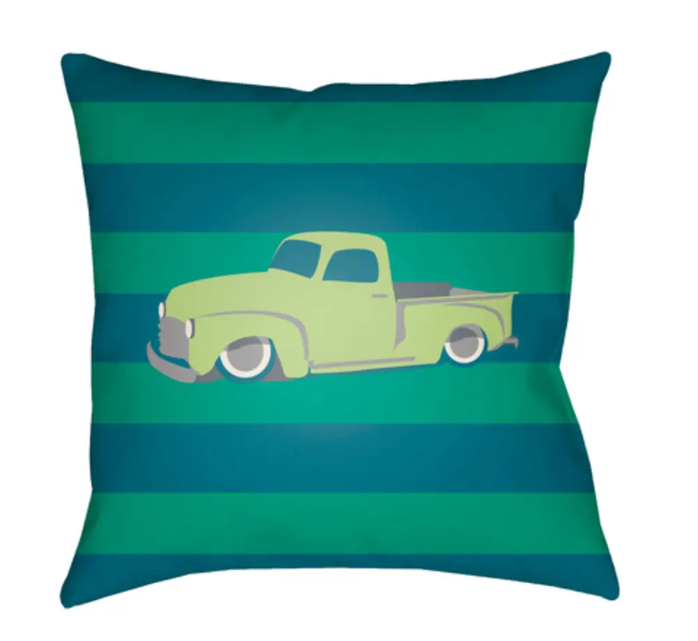 Livabliss LI051-2020 Littles Polyester Weather Resistant Throw Pillow, 20x20x4 in, Green, Medium, Line Dry Compatible, 4 Inches