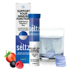 Seltz Support Your Immune Function - Effervescent Tablets for Daily Immune Support, Vitamin C, Elderberry, and Zinc, Berries Flavor, 20 Tablets