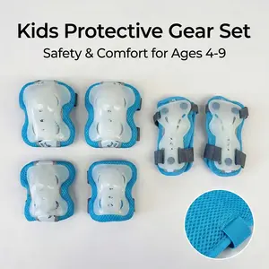 BAT DASH Glow in the Dark 6pcs Kids Protective Gear Set, CPSIA Certified for Ages 5-10, Impact Resistant Knee Pads Elbow Pads Wrist Guards for Skateboard Cycling Scooter Skating