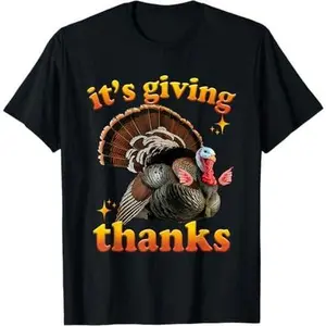 It’s Giving Thanks Turkey Thanksgiving Gobble Squad Pajama T-Shirt