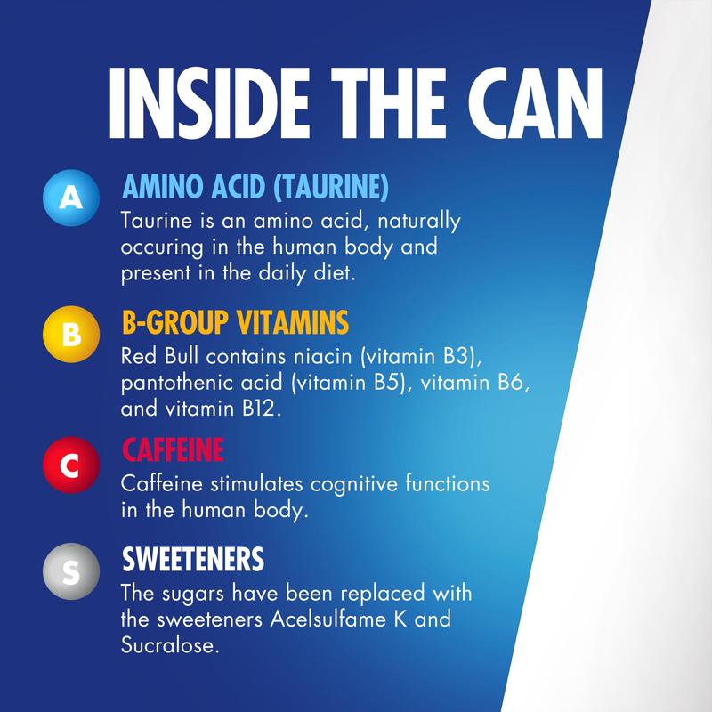 Red Bull Sugarfree Energy Drink, 80mg Caffeine, 8.4 fl oz, Pack of 4 Cans