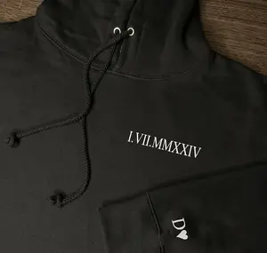 Roman Numeral Custom Hoodie Menswear Personalized Sweaters