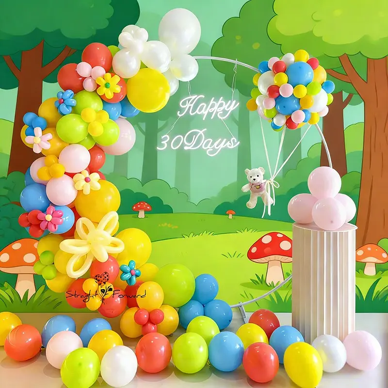 High Aesthetic Balloon Bouquet Set, Instagram Style Background Wall Kit, Perfect for Birthday Party Decor, Complete Photo Props