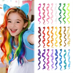 Hair Accessories for Girls 24PCS Colored Hair Extensions for Kids, Clip-In Rainbow Hair Pieces for Crazy Hair Day, School Events, Birthday Parties & Dress Up Fun