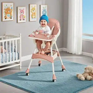 3-in-1 Baby High Chair for 6–36 Months, Convertible Infant Feeding Chair with Adjustable Tray, PU Cushion, Activity Toys & Lockable Wheels – Multi-Use Chair for Feeding, Play & Rest