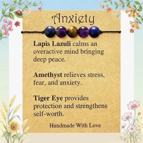 Spiritual Crystal Gemstone Bracelet Natural Crystal Stone Bracelets for Women Men Healing and Crystal Stone Bracelets Spiritual Amethyst Protection Bracelet Anxiety Relief Jewelry Gifts
