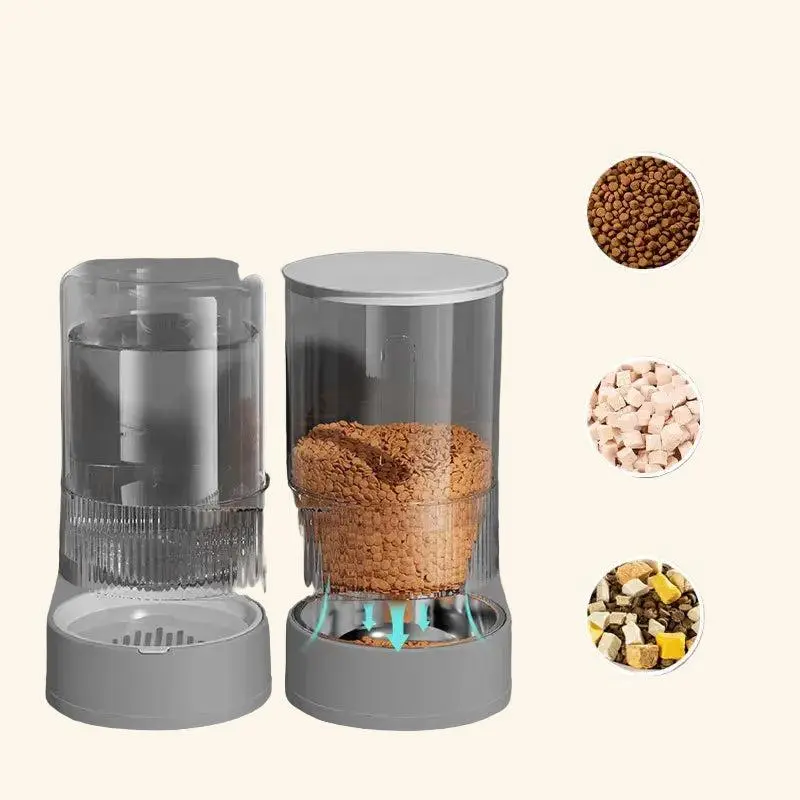 Compact Dual Gravity Feed Hydration and Food Pet Feeding Bowl - Dog & Cat Feeding Accessory