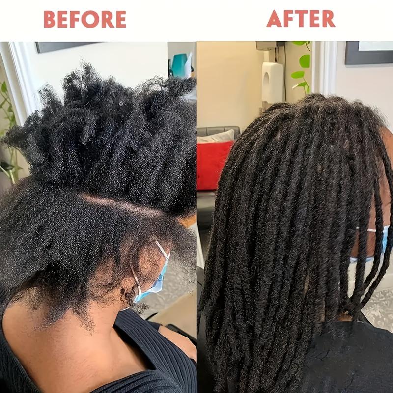 CCLG 0.6cm Width Quick-Install Handmade basic style Dreadlocks 100% natural Human Hair Dyeable Bleachable 4-12in add  length for Man Women Kids Braided Hair Extensions Glueless Reusable Bleach Dye Safe Afro-Kinky Texture