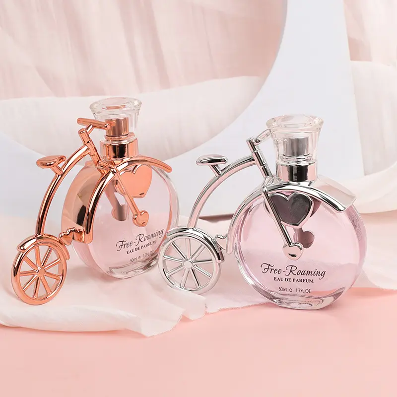 Women's Long-Lasting Classic Light Fragrance Perfume, Fresh Fruity Floral Scent, Chic Bicycle Ornament, 50 ml Bottle, Free Sample Inclusion, 50 Ml Bottles, 4 To 4.9 Fl Oz