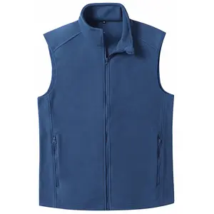 Men's Winter Warm Outdoor Polar Fleece Vest Thick Fleece Lined Sleeveless Jacket