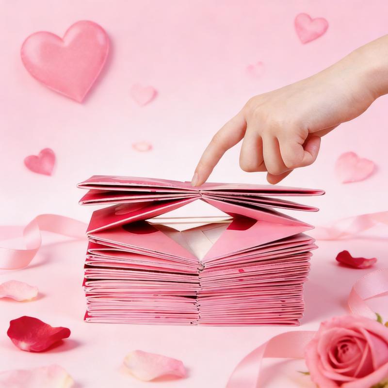 【Valentine's Day】Exploding Surprise Cash Gift Box, Valentine's Day Gift, Unique Foldable Pop-Up Red Envelope Gift Box, a luxurious gift box suitable for birthdays, anniversaries, Valentine's Day, proposals, and cash surprises.