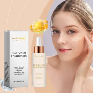 West and Month Moisturizing Liquid Foundation, Long-Lasting Long-Lasting Moisturizing Light Skin Care Liquid Foundation