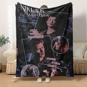 Klaus Mikkelsen themed printed flannel blanket for all-season comfort and modern style, perfect for sofas and beds blanket plushthin quilt holiday gift Intense Nacho Printed Flannel Blanket