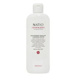 Rosewater Antioxidant Micellar Cleansing Water by Natio for Women - 8.4 oz Cleanser