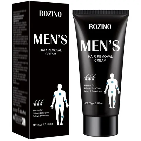 Men's Painless Body Hair Removal Cream, Gentle Depilatory for Intimate and Sensitive Areas, At Home Hair Removal, Hair Removal Lotion