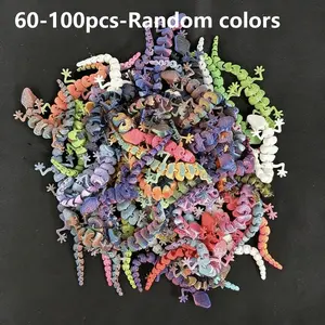 60/100 Pieces 3D Colorful Gecko Wall Decorations, Printed Home Ornaments for Room Decor, Holiday Gifts, Random Colors