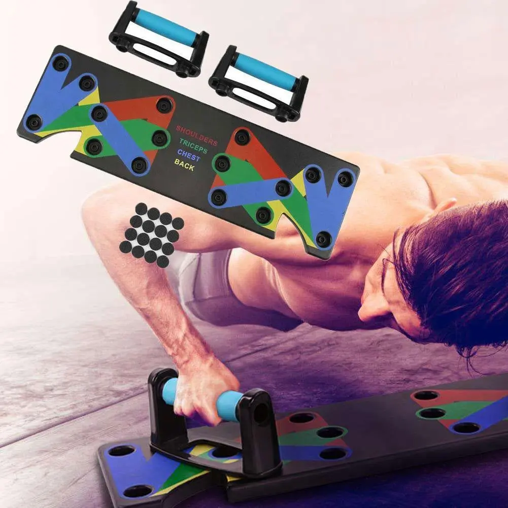 9-Function Color-Coded Push-Up Board — Multi-Grip Home Gym Trainer