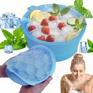 1pcs Foldable Silicone Ice Tray Basin - Portable and Foldable, Suitable for Facial Cleansing, Facial Skin Ice Compress Care, Easy to Travel, Facial Toning Tools