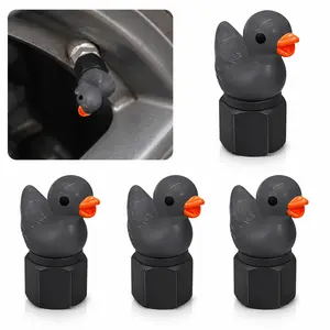 4 Pack Cute Duck Tire Valve Stem Caps – Glow in The Dark Universal Tire Valve Covers for Cars, Trucks, Motorcycles & Bicycles