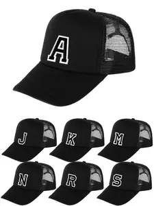 1PC Customized 26 Letters Baseball Cap, Mesh Hat, Breathable Lightweight Design, Adjustable Size Casual Hat for Outdoor Activities & Daily Wear, Perfect Valentine's Day Gift, Adjustable Snapback Cap, Custom Dad Hat